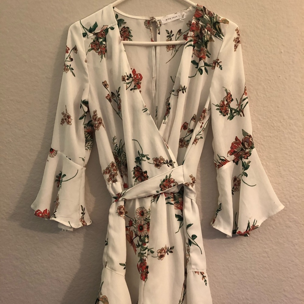 Floral shorts romper
